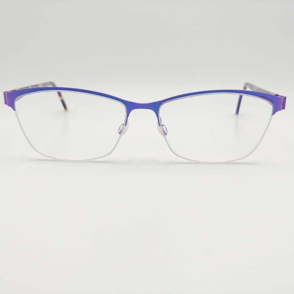 Lindberg Eyeglasses Women 52-14 Purple Strip Titanium Frames 7380 Denmark